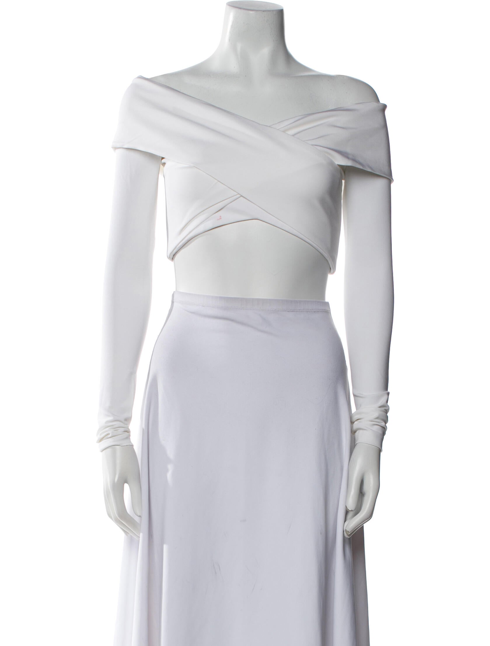 Cushnie One-Shoulder Short Sleeve Crop Top