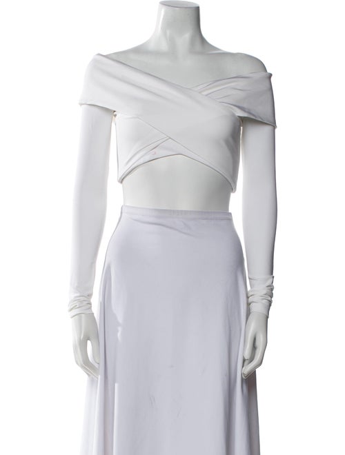 Cushnie One-Shoulder Short Sleeve Crop Top