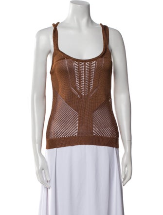 Cushnie Scoop Neck Sleeveless Top