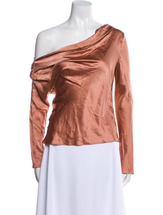 Cushnie Silk One-Shoulder Blouse