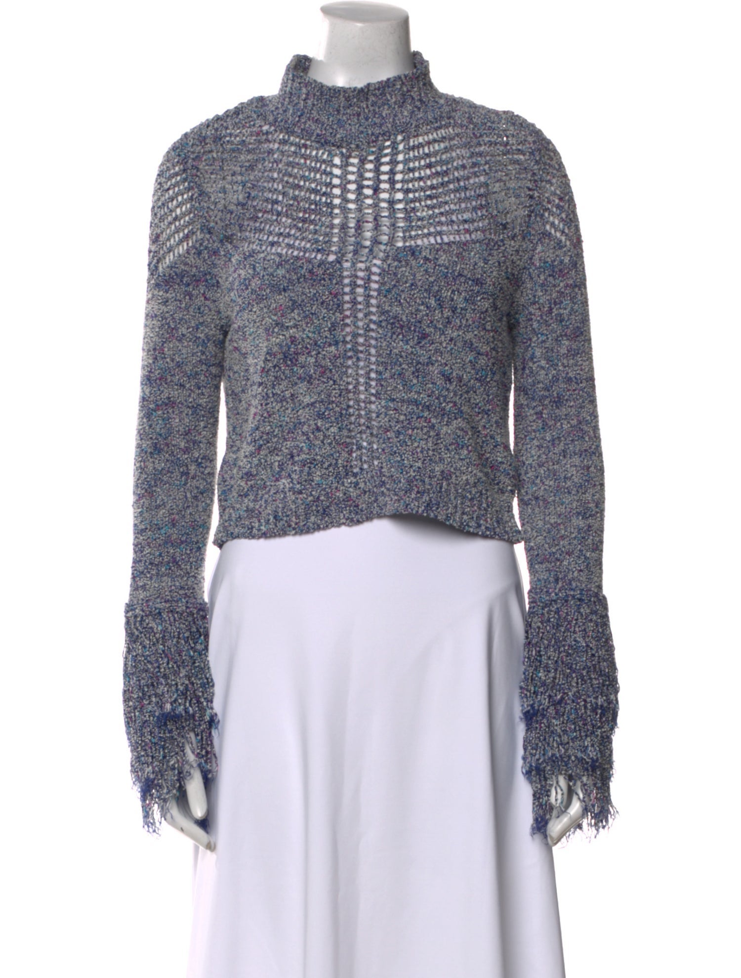 Cushnie Printed Turtleneck Crop Top