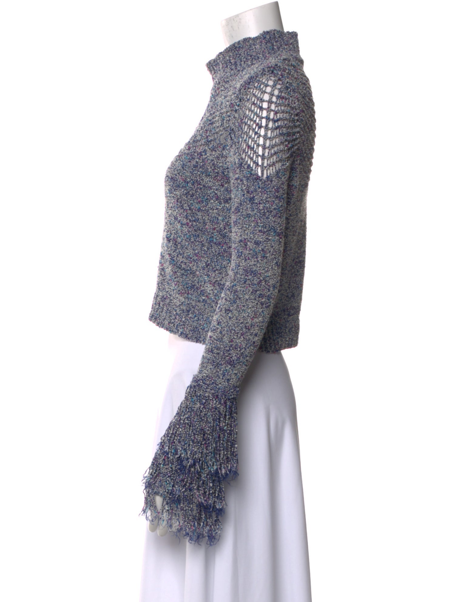 Cushnie Printed Turtleneck Crop Top