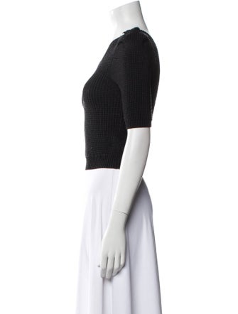 Cushnie Nylon Scoop Neck Sweater