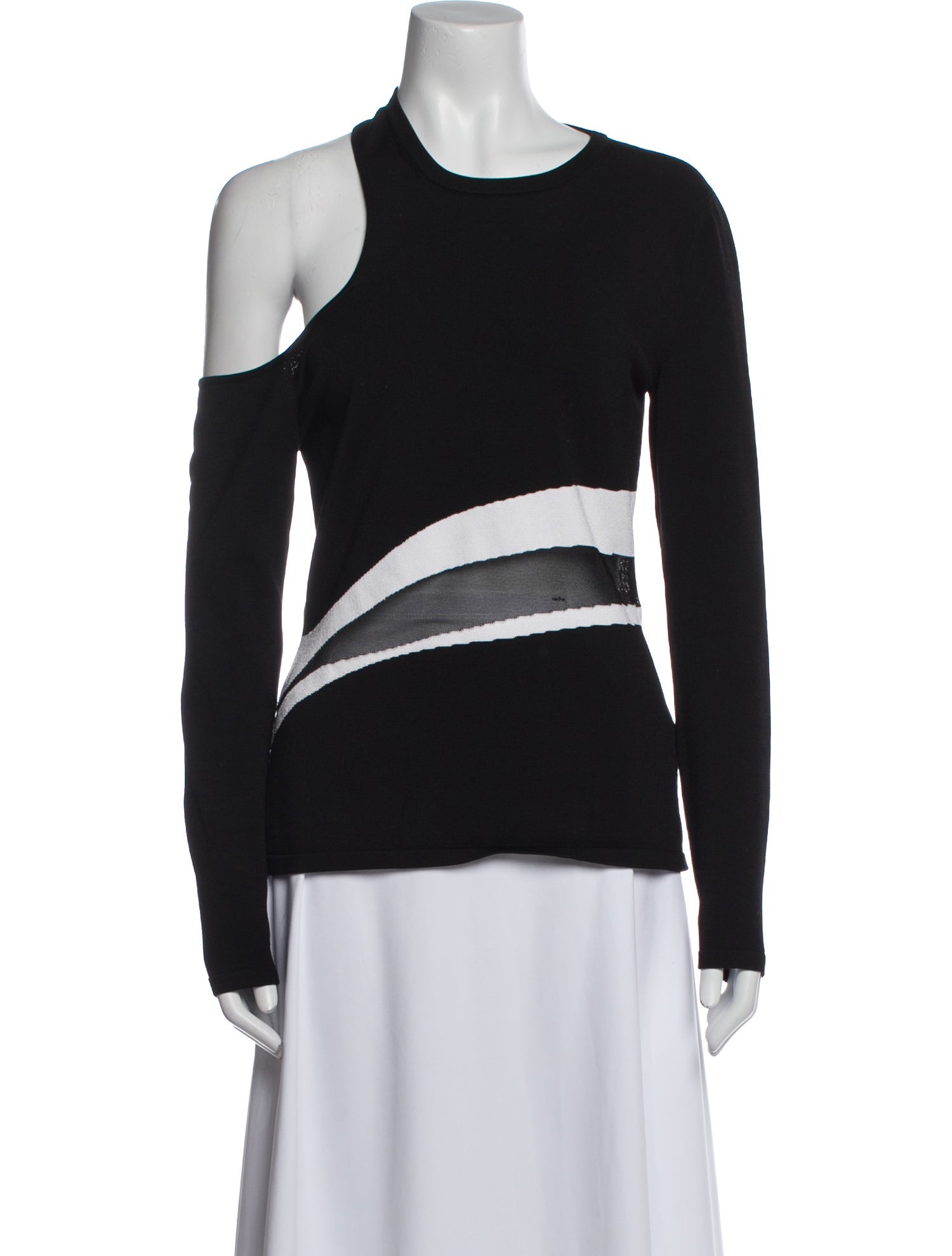 Cushnie Scoop Neck Long Sleeve Top