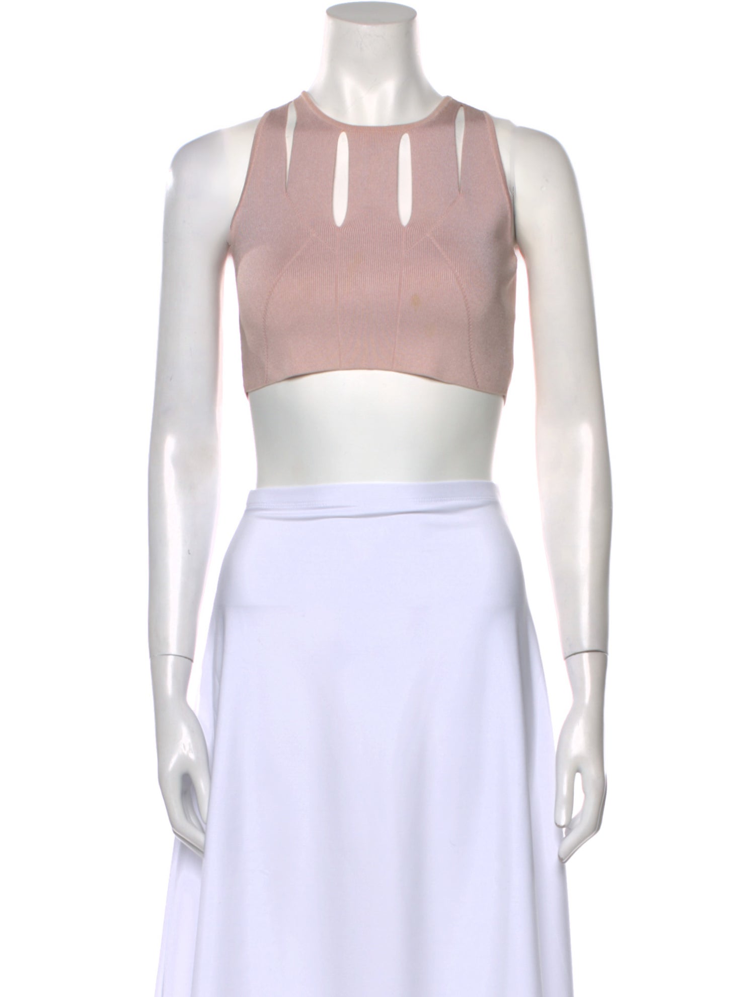 Cushnie Crew Neck Sleeveless Crop Top