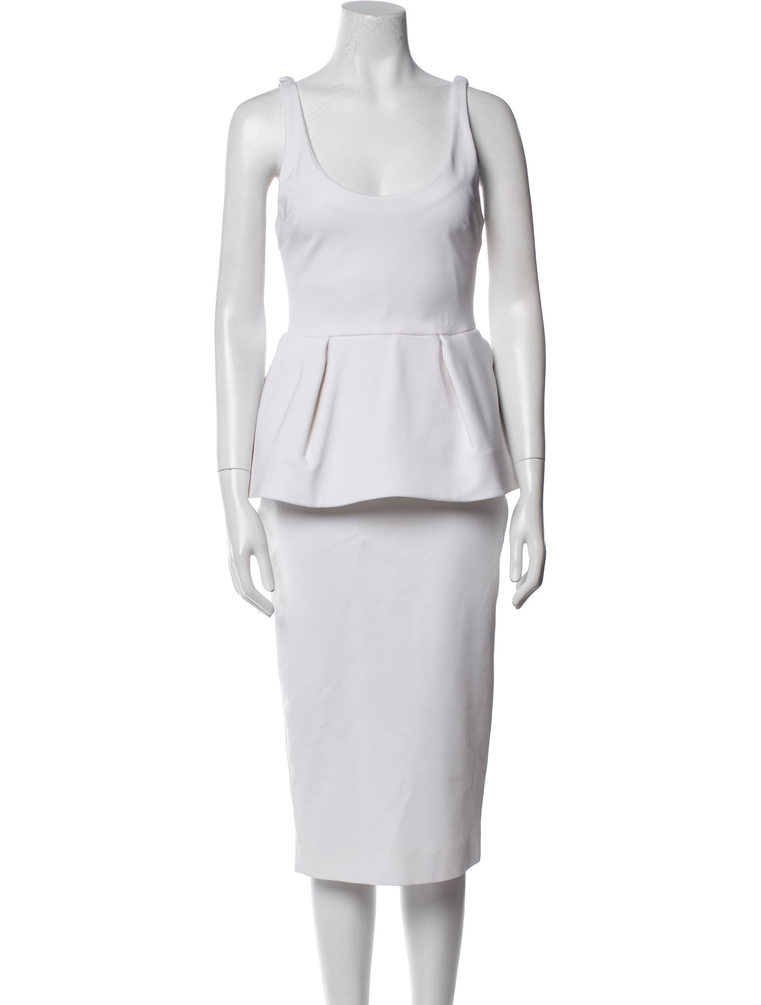 Cushnie Scoop Neck Midi Length Dress