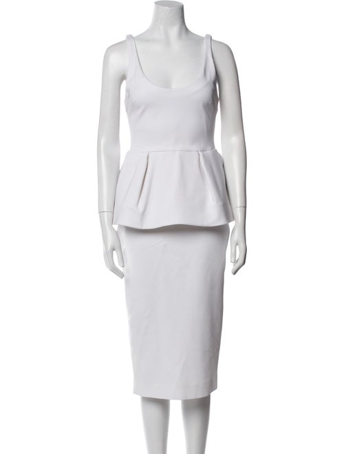 Cushnie Scoop Neck Midi Length Dress