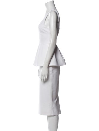 Cushnie Scoop Neck Midi Length Dress