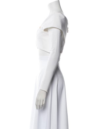 Cushnie One-Shoulder Short Sleeve Crop Top