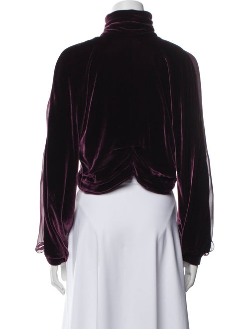 Cushnie Mock Neck Long Sleeve Crop Top