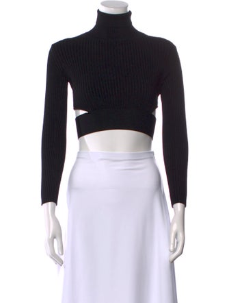 Cushnie Turtleneck Long Sleeve Crop Top