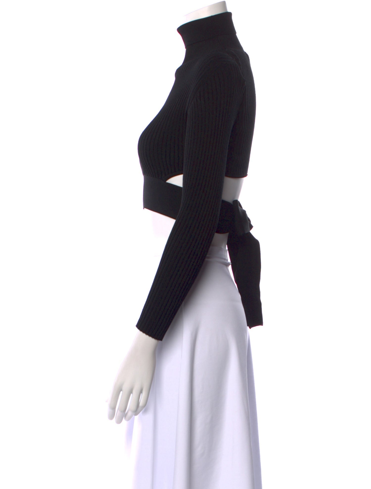 Cushnie Turtleneck Long Sleeve Crop Top