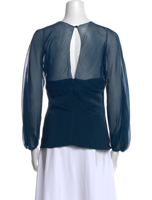 Cushnie Bateau Neckline Long Sleeve Blouse