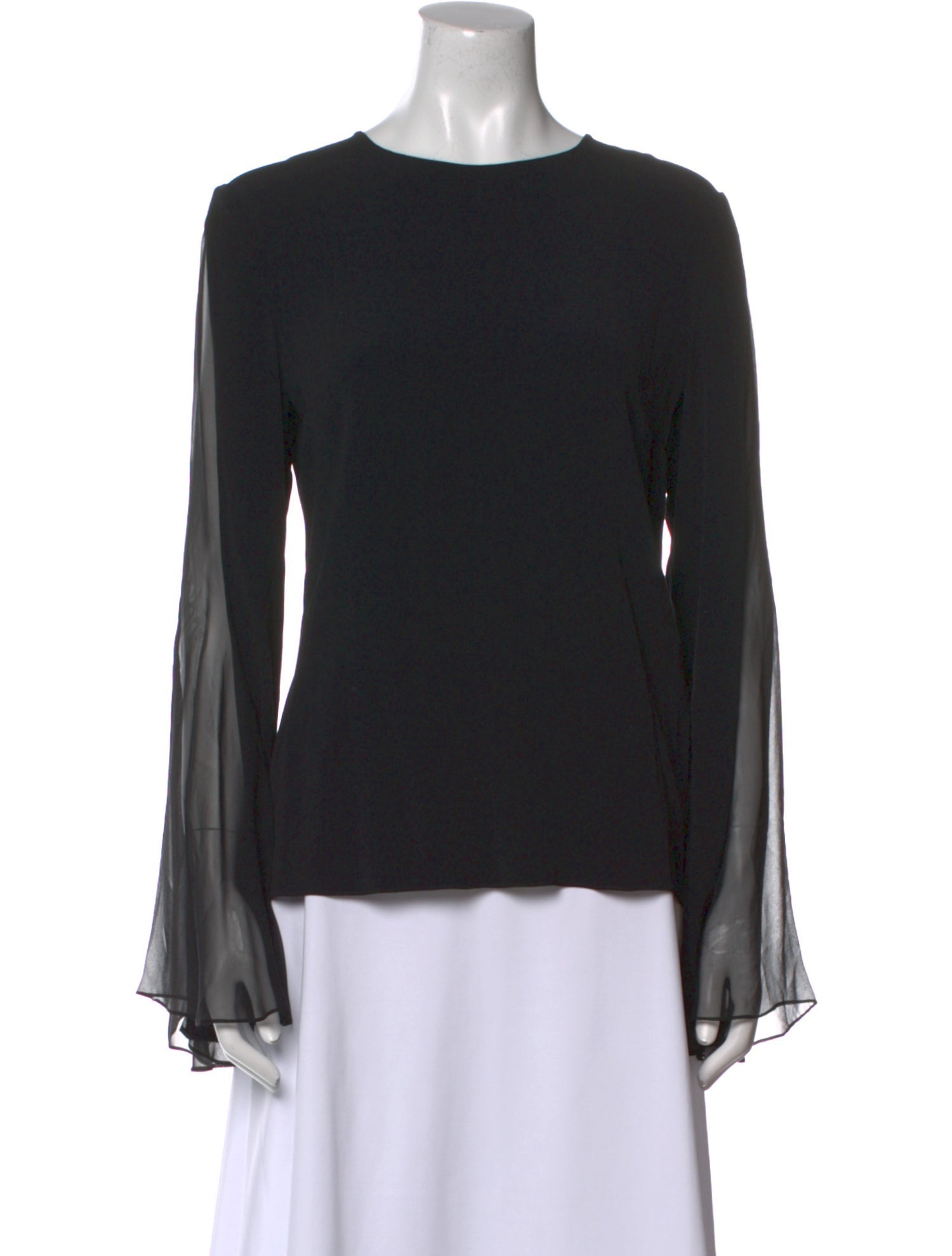 Cushnie Bateau Neckline Long Sleeve Top