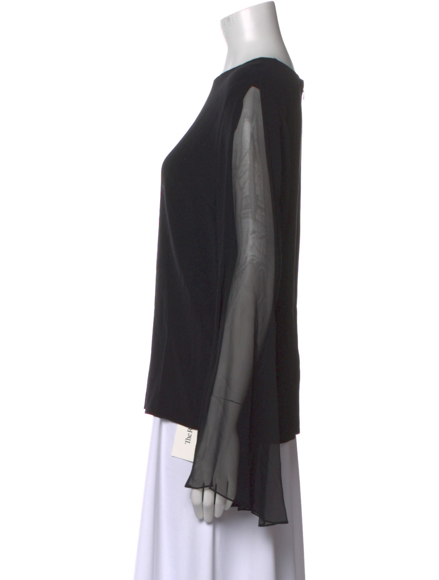 Cushnie Bateau Neckline Long Sleeve Top