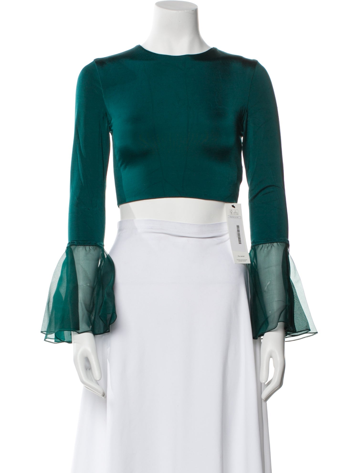 Cushnie Crew Neck Long Sleeve Crop Top w/ Tags