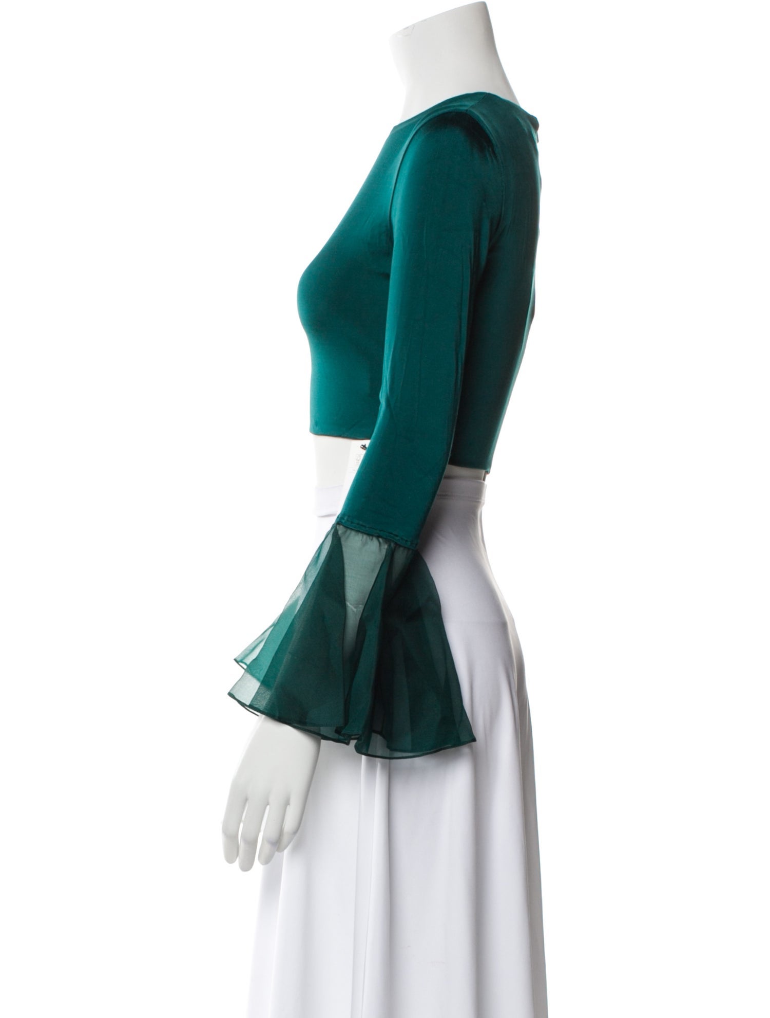 Cushnie Crew Neck Long Sleeve Crop Top w/ Tags