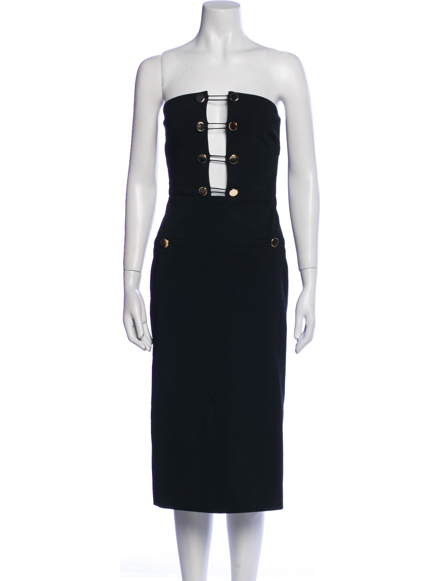 Cushnie Strapless Knee-Length Dress