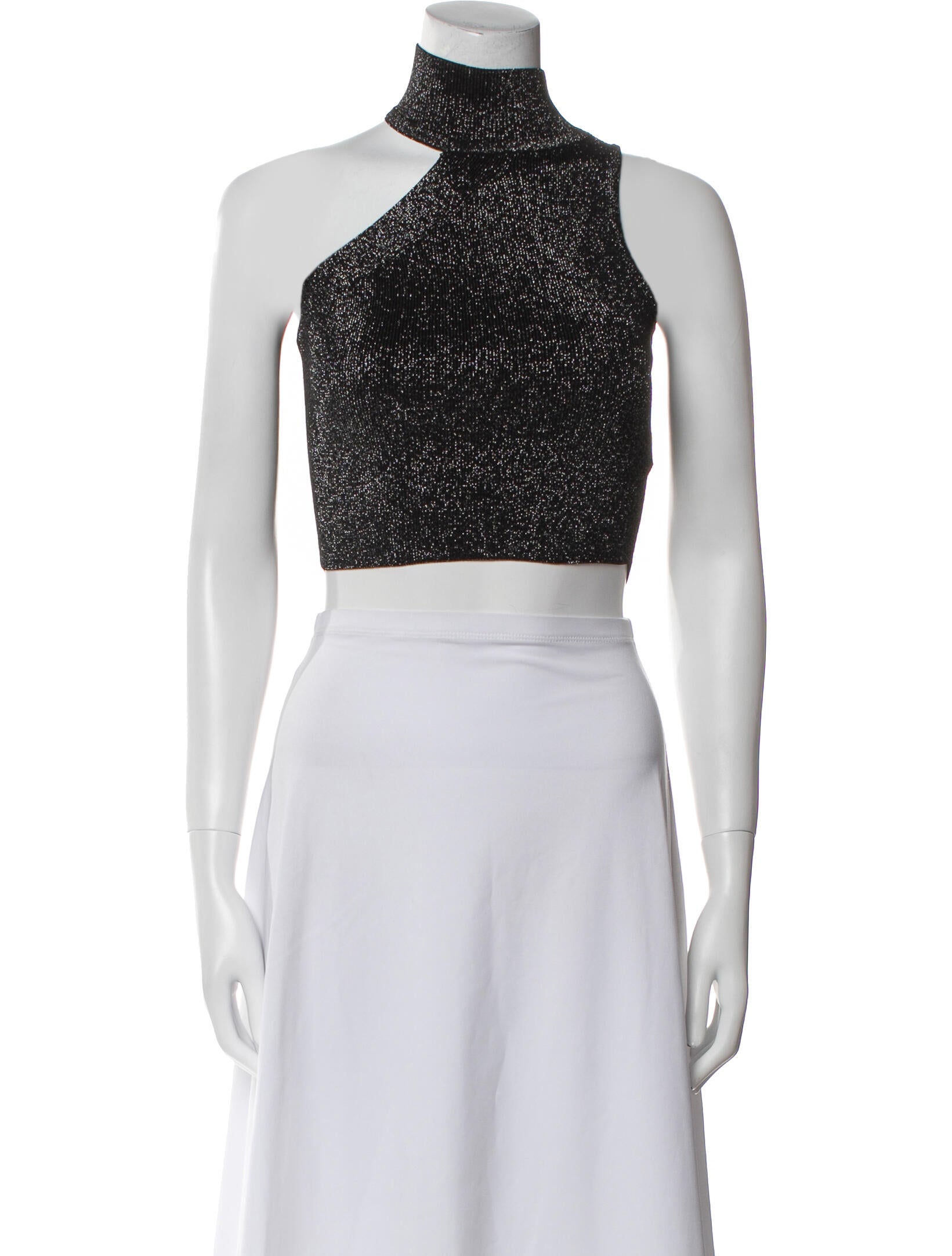 Cushnie Halterneck Sleeveless Crop Top