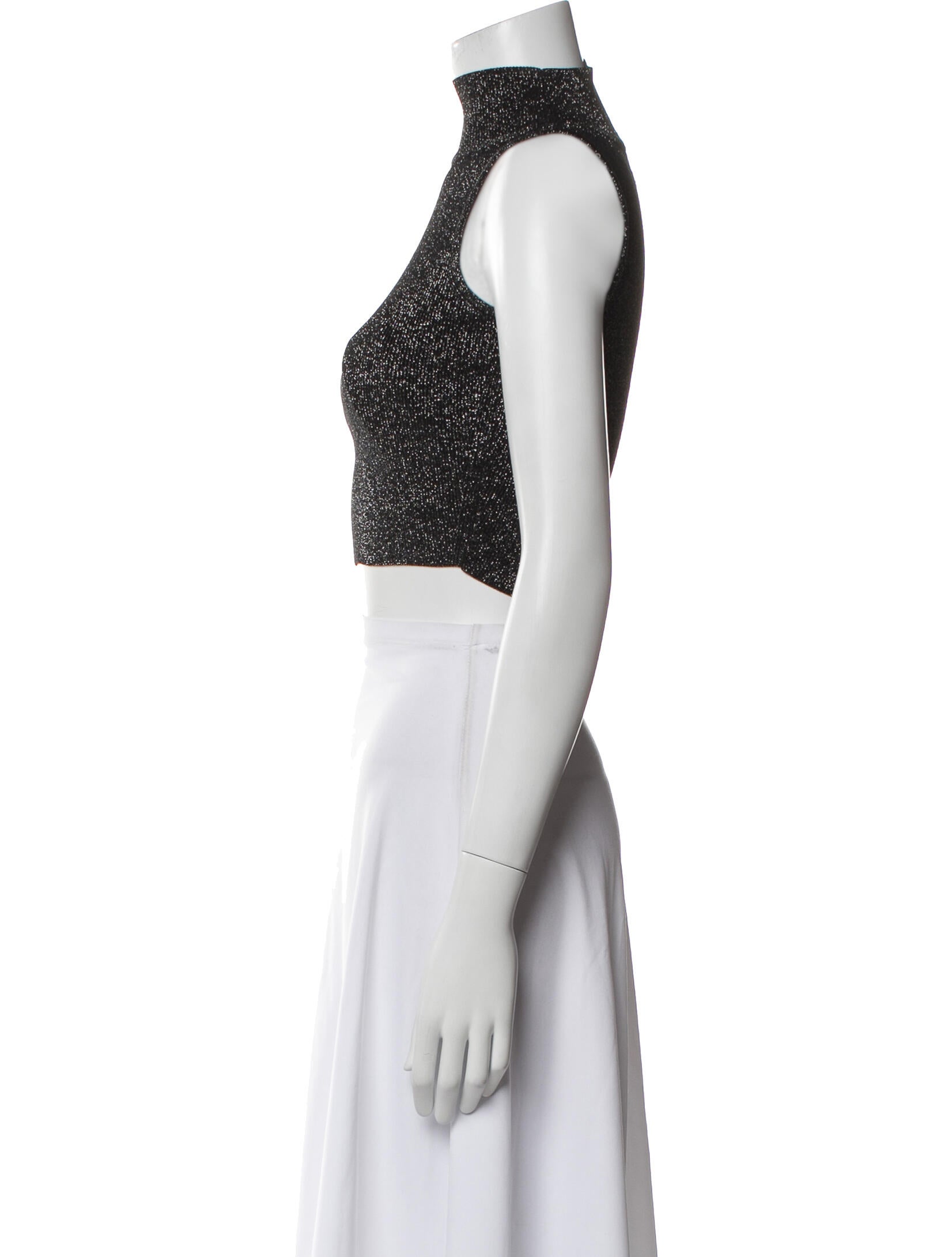 Cushnie Halterneck Sleeveless Crop Top