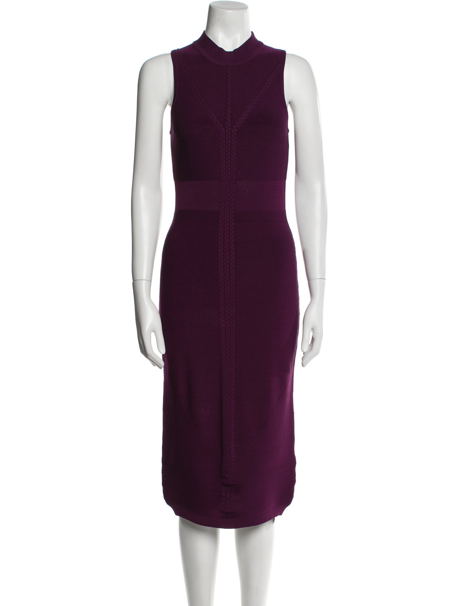 Cushnie Mock Neck Midi Length Dress