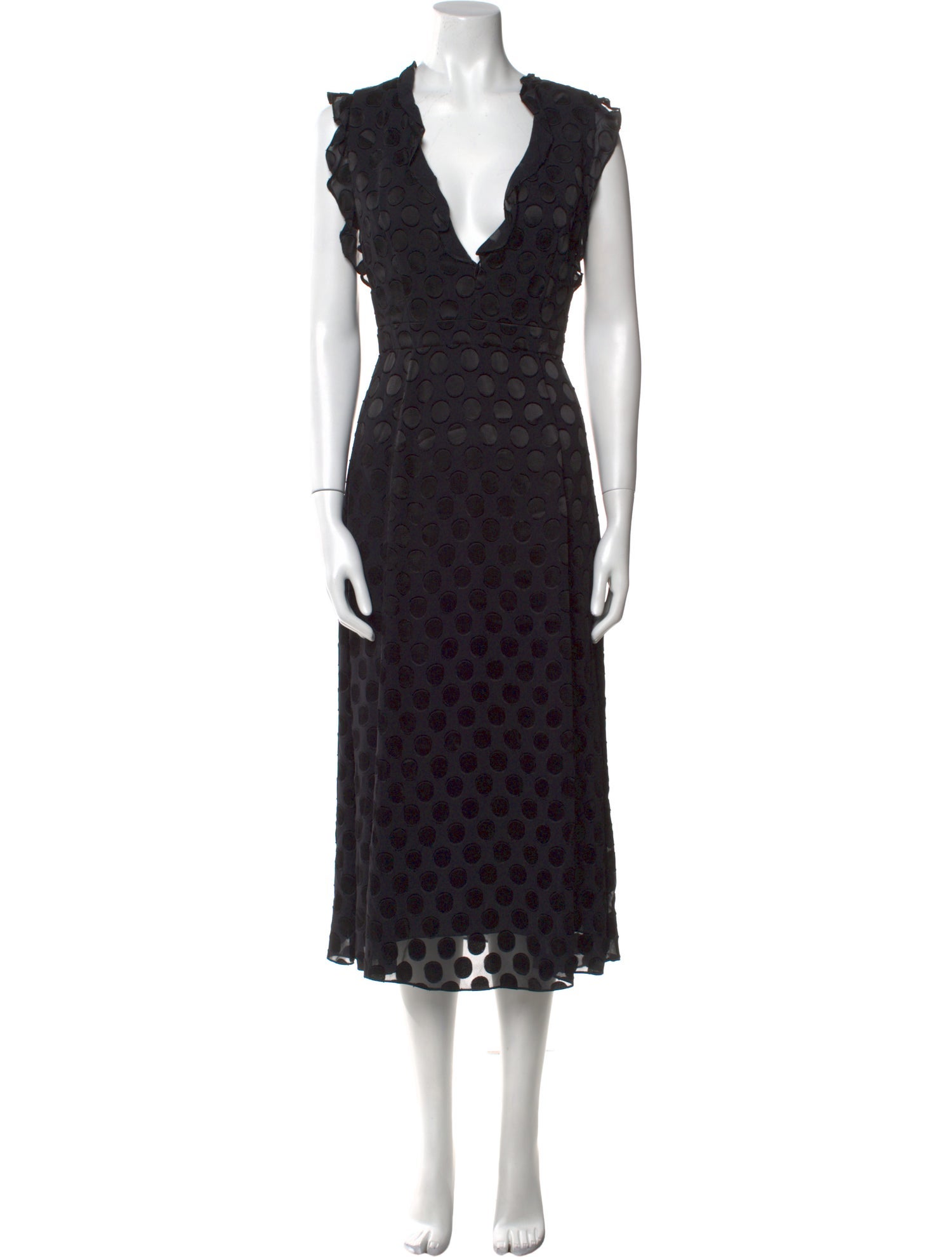 Cushnie Polka Dot Print Midi Length Dress