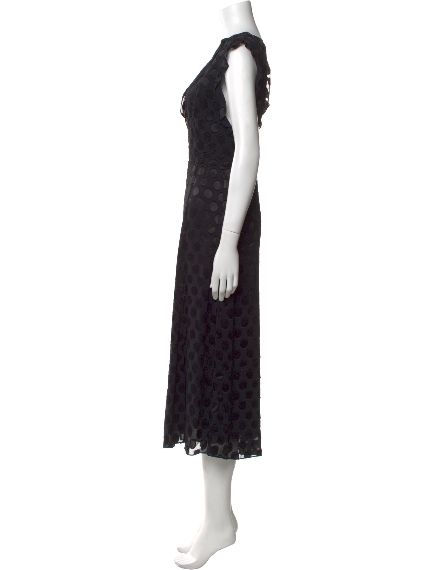 Cushnie Polka Dot Print Midi Length Dress