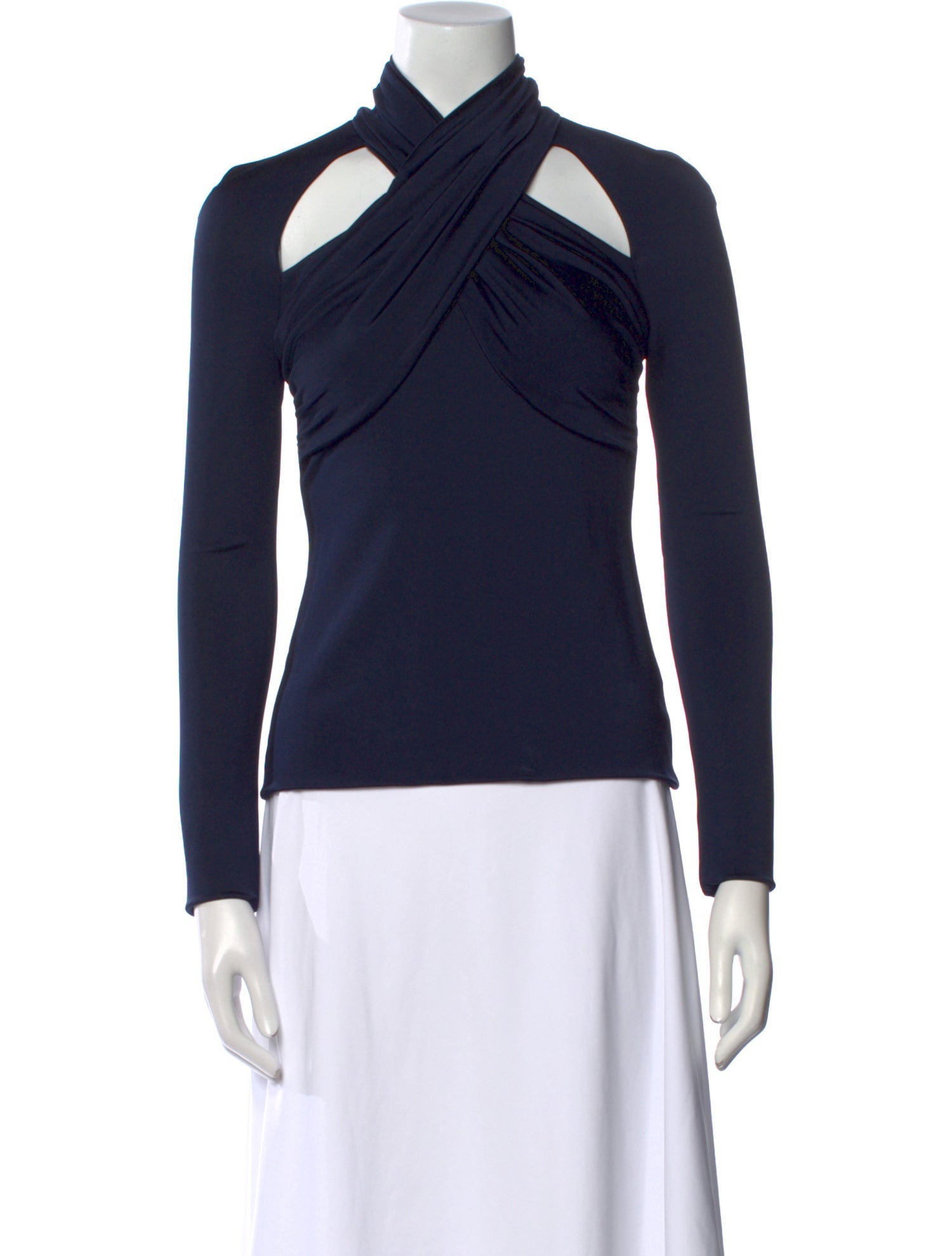 Cushnie V-Neck Long Sleeve Top