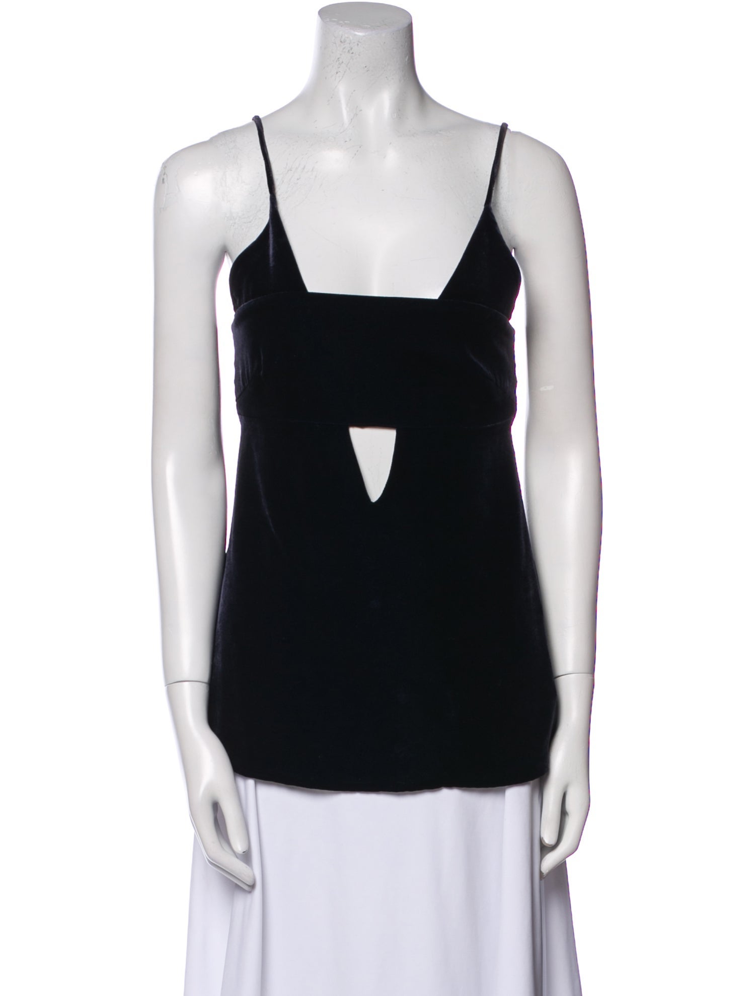 Cushnie Velvet Square Neckline Top