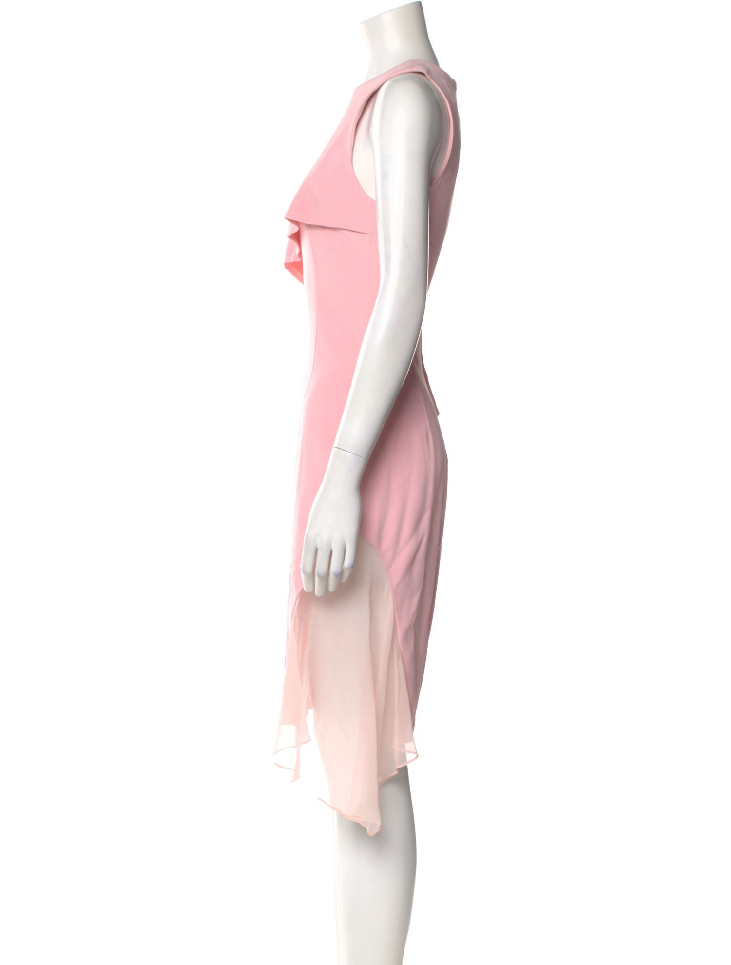 cushnie pink dress Crew Neck Knee-Length Dress