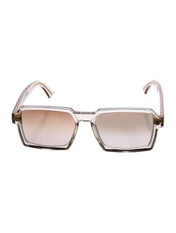 Pre-owned Cutler And Gross Sl 232 Betty Square Sunglasses In Gold