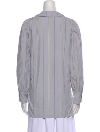 Emma Rothkopf Striped Long Sleeve Button-Up Top