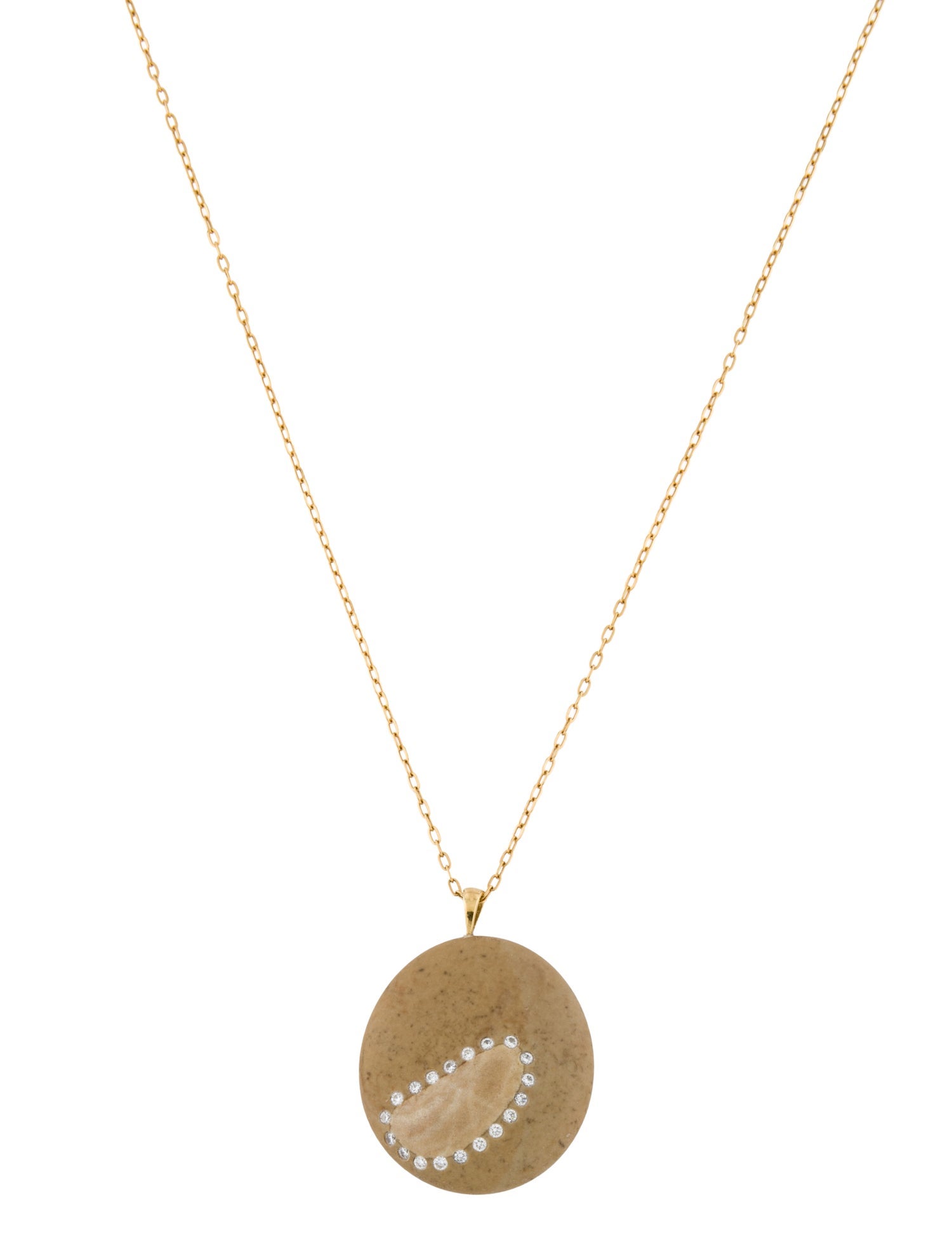 CVC Stones 18K Diamond & Pebble Stone Pendant Necklace