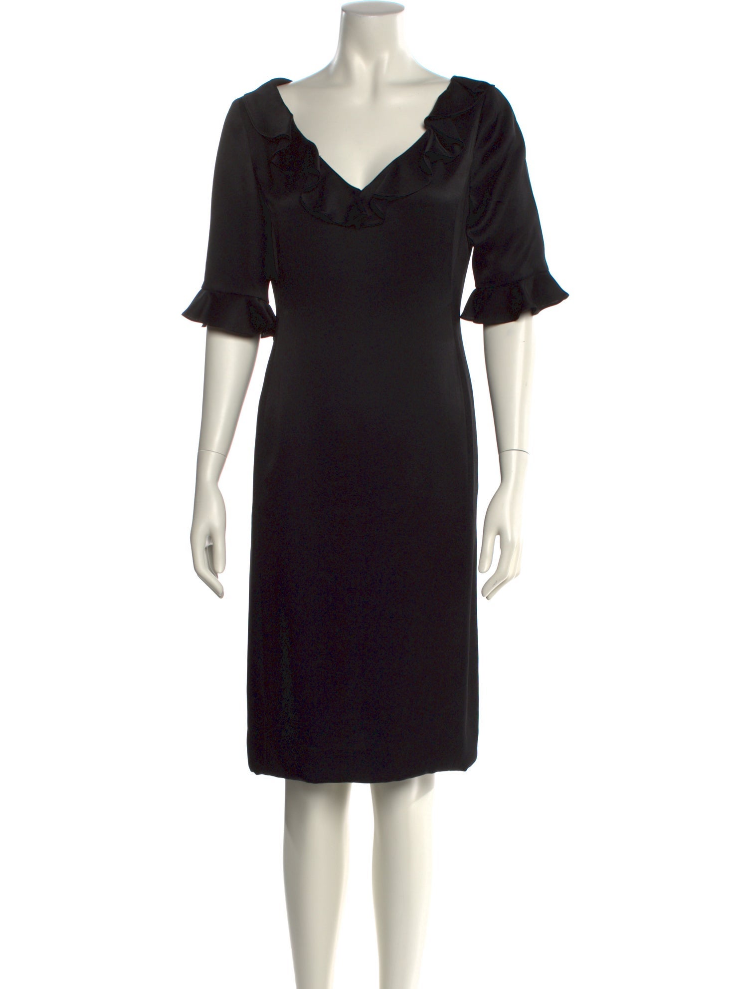 Carla Westcott V-Neck Knee-Length Dress