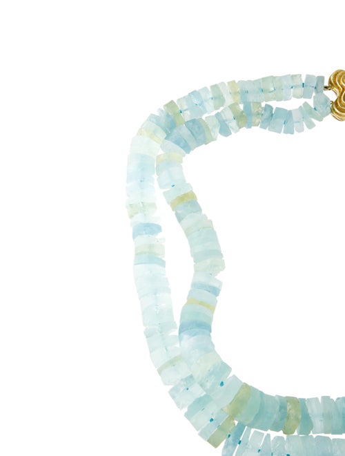 Christopher Walling 18K Aquamarine Beaded Necklace