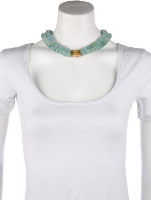 Christopher Walling 18K Aquamarine Beaded Necklace