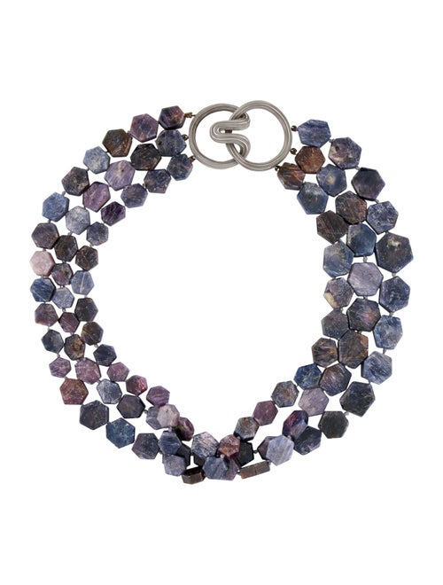 Christopher Walling 18K Sapphire & Ruby Bead Multistrand Necklace