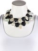 Christopher Walling Pearl & Black Stone Double Strand Necklace