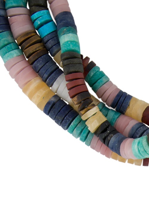 Christopher Walling Multi Stone Frosted Disc Necklace