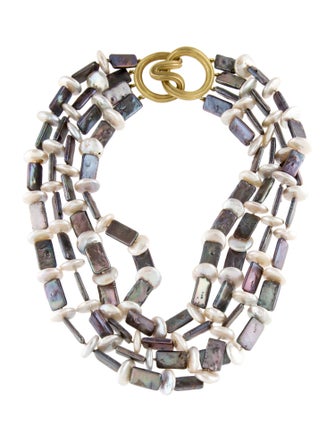 Christopher Walling 18K Pearl Multi-Strand Collar Necklace