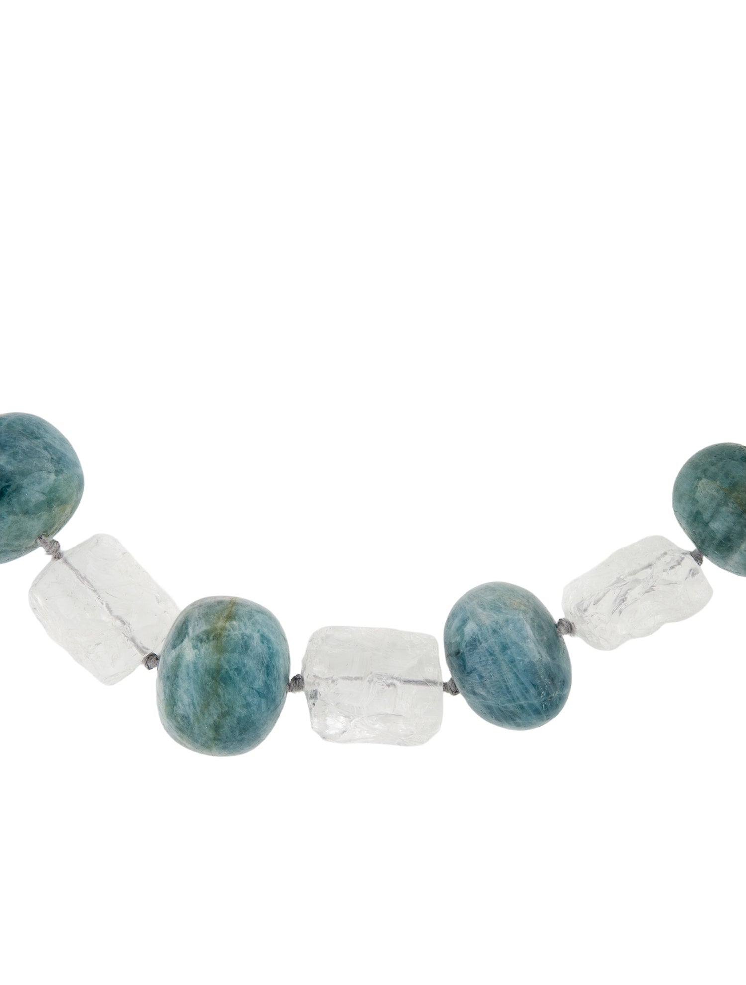 Christopher Walling 18K Aquamarine, Quartz & Diamond Bead Strand Necklace