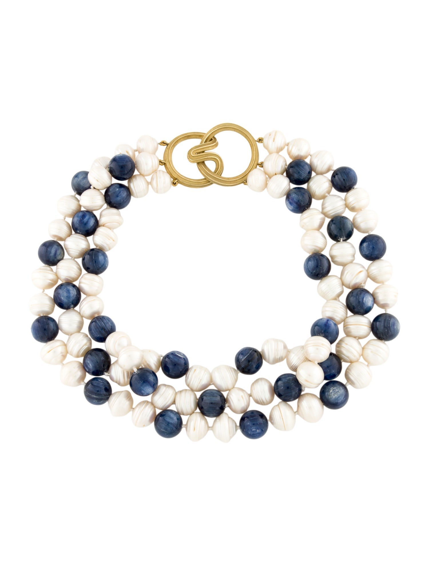 Christopher Walling 18K Pearl & Kyanite Multistrand Necklace