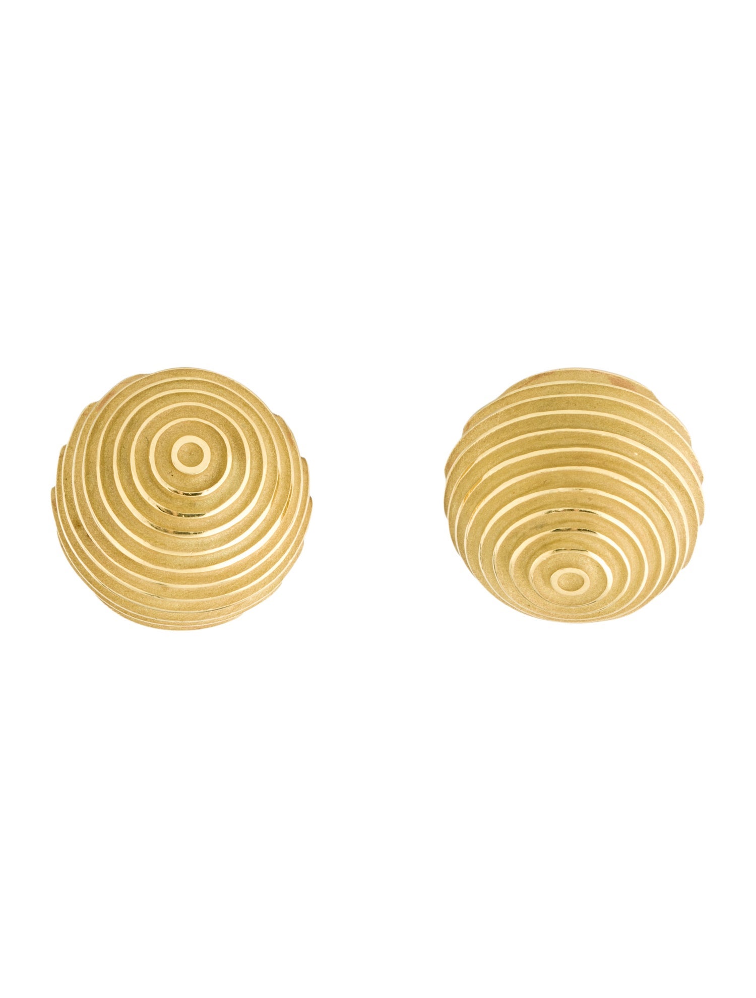 Christopher Walling 18K Ridged Dome Earclips