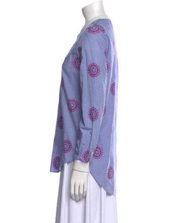 Ç x Façonnable Printed Crew Neck Button-Up Top