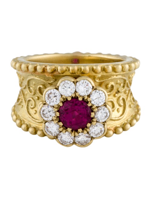 Cynthia Bach 18K Ruby & Diamond Cocktail Ring
