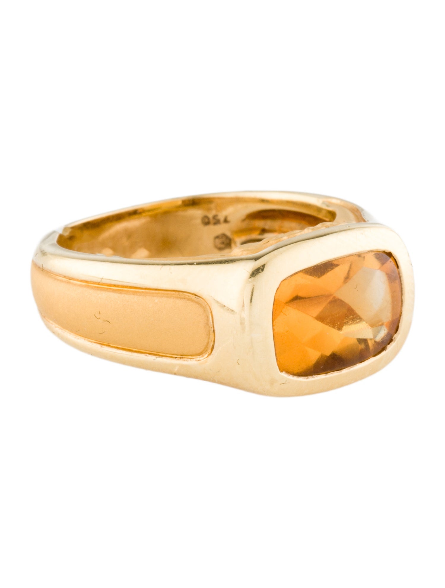 Carrera y Carrera 18K Citrine Two-Panthers Signet Ring
