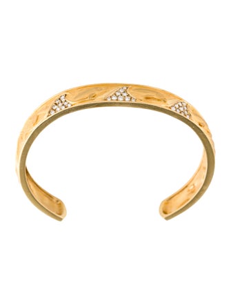 Carrera y Carrera 18K Diamond Dolphin & Wave Cuff Bracelet
