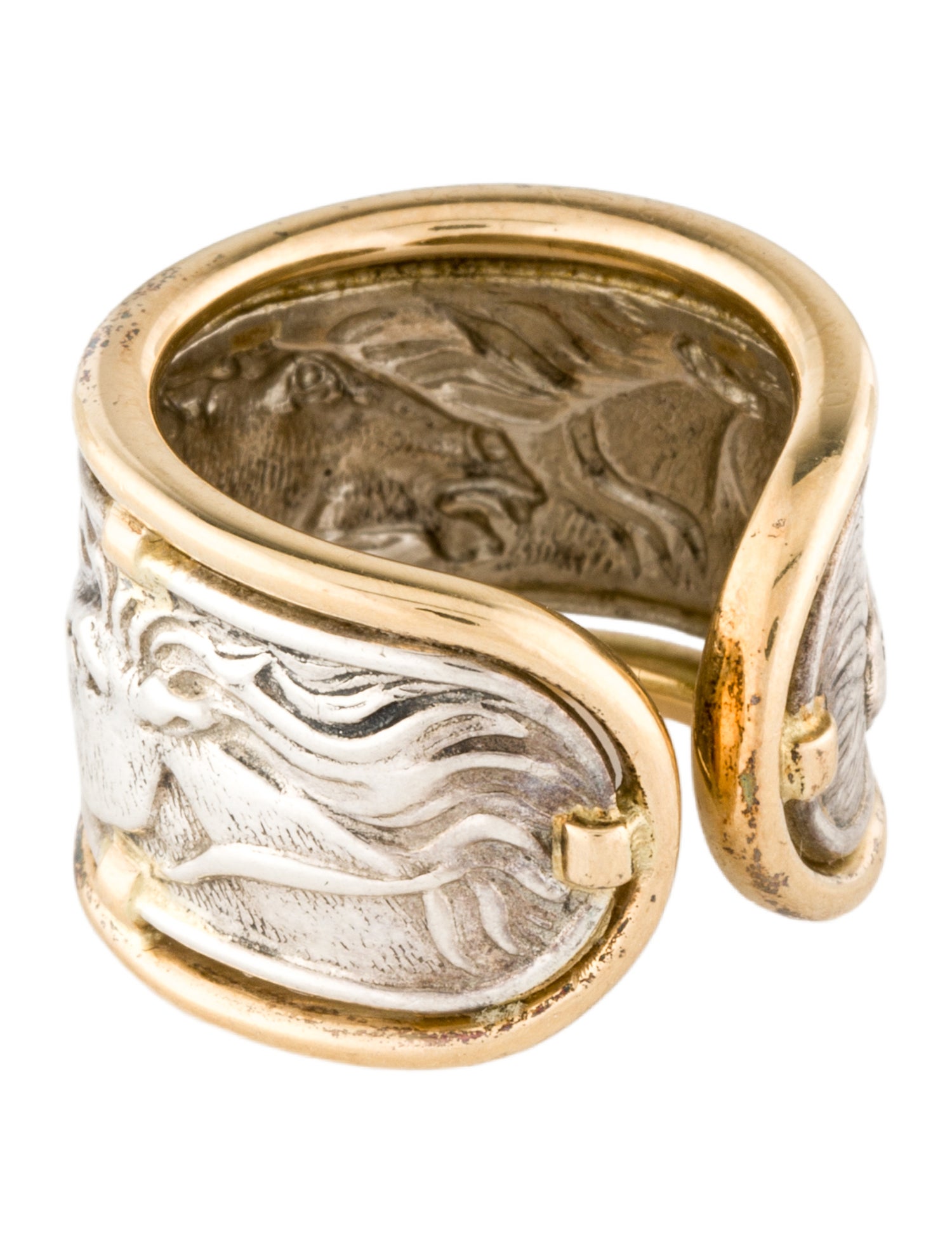 Carrera y Carrera Two-Tone Engraved Horsehead Band