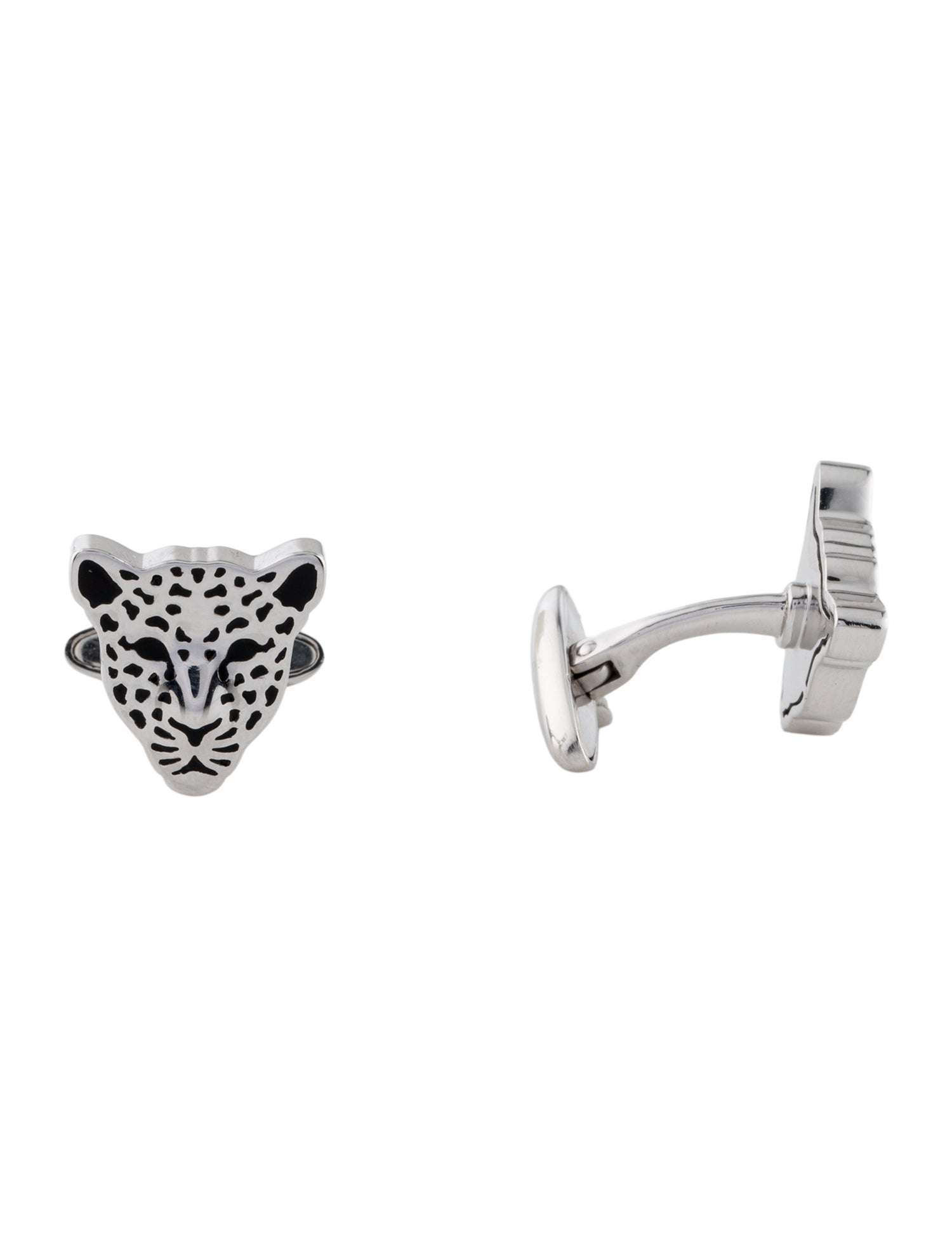 Carrera y Carrera 18K Enamel Leopard Cufflinks