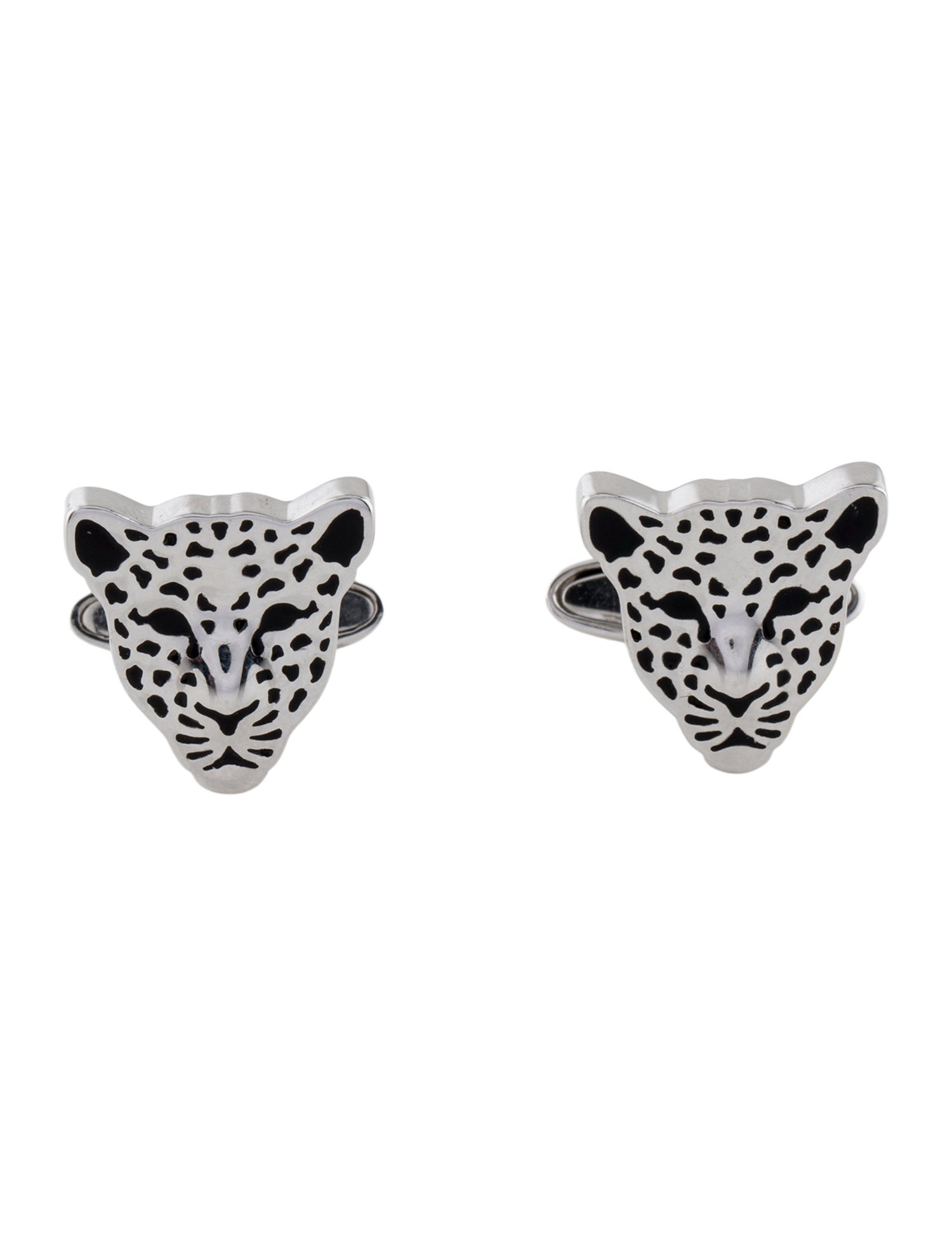 Carrera y Carrera 18K Enamel Leopard Cufflinks